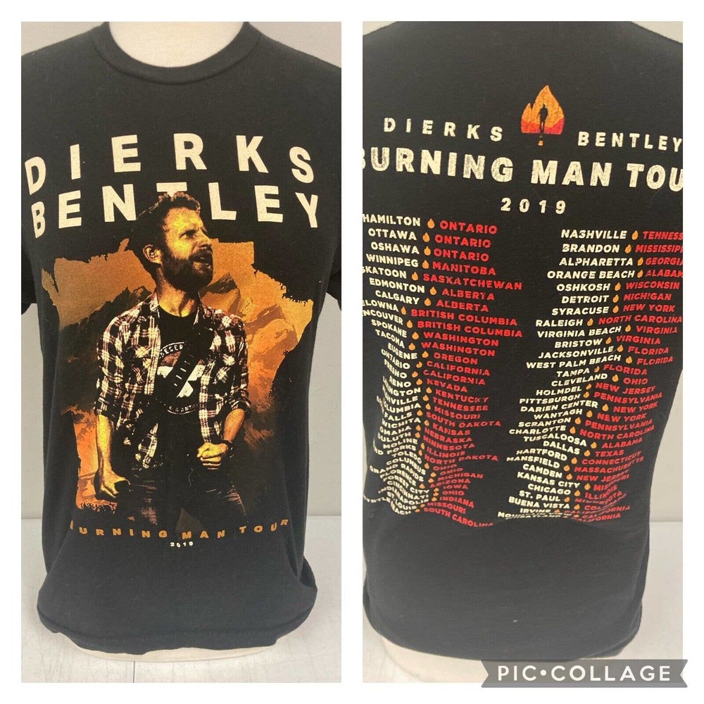 Dierks Bentley Burning Man 2019 Tour Black T-Shirt Size M Country Music Concert